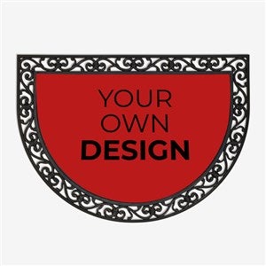 Design Your Own Personalized Half Round Doormat- Burgundy - 18115-BU