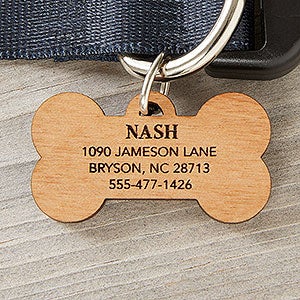 Personalized Wooden Pet ID Tag - 18133
