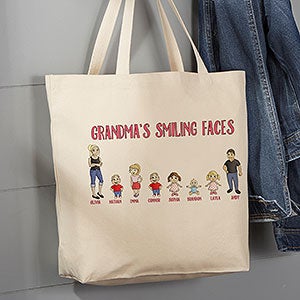 Grandchildren Character Collection Personalized Canvas Tote Bag- 20