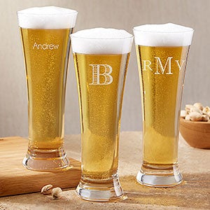 Personalized Pilsner Glasses - Monogram - 18157-M