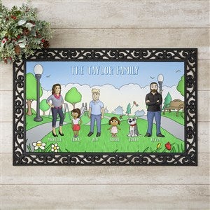 Our Family Characters Personalized Doormat- 20x35 - 18208-M