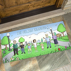 Personalized Doormat 24x48 - Our Family Characters - 18208-O