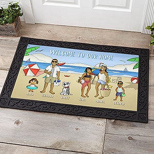 Summer Fun Family Characters Personalized Doormat- 20x35 - 18209-M