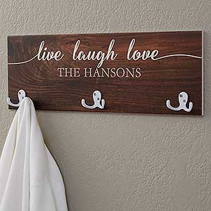 Live, Laugh, Love Personalized Coat Rack - 18226