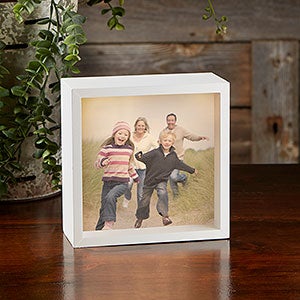 Custom Photo 6x6 LED Light Shadow Box - Ivory - 18241-I-6x6