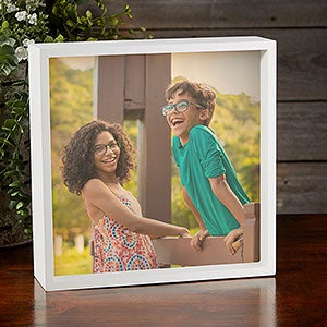 Custom Photo 10x10 LED Light Shadow Box - Ivory - 18241-I-10x10