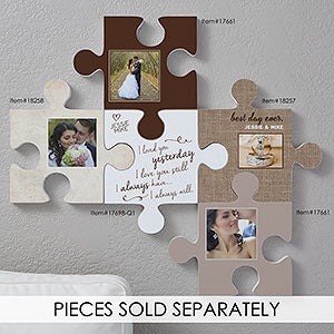 Name & Photo Personalized Puzzle Piece Wall Décor- Textured Design - 18257