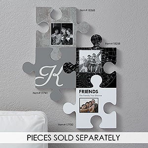 Personalized Photo Puzzle Piece Wall Décor- Textured Designs - 18258