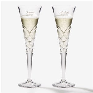 Engraved Crystal Champagne Flutes - Reed & Barton - 18260