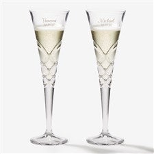 Engraved Crystal Champagne Flutes - Reed & Barton - 18260