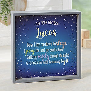 Bedtime Prayer 10x10 Personalized LED Light Shadow Box - 18264-10x10