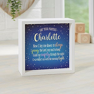 Bedtime Prayer Personalized LED Ivory Light Shadow Box- 6x6 - 18264-I-6x6