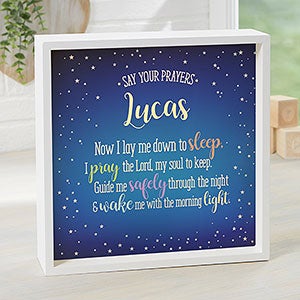 Bedtime Prayer Personalized LED Ivory Light Shadow Box- 10x10 - 18264-I-10x10