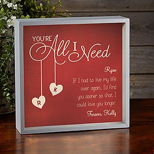 All I Need Personalized LED Light Shadow Box- 10x10 - 18268-10x10