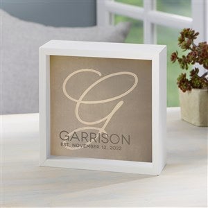 Initial Accent Personalized LED Ivory Light Shadow Box- 6x 6 - 18270-I-6x6