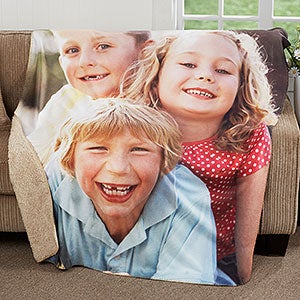 Picture Perfect Personalized 60x80 Sherpa Photo Blanket - 18280-SL