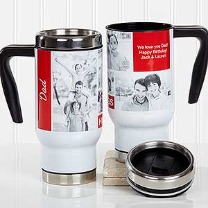 Family Love Photo Collage Personalized 14 oz. Travel Mug - 18312