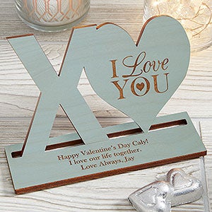 XO Personalized Blue Stain Wood Keepsake - 18315-B