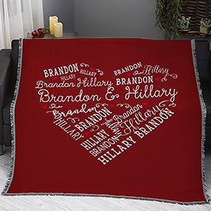 Loving Heart Personalized 56x60 Woven Throw - 18317-A