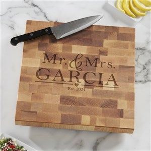 The Wedding Couple Personalized 12x12 Butcher Block Cutting Board - 18333-12