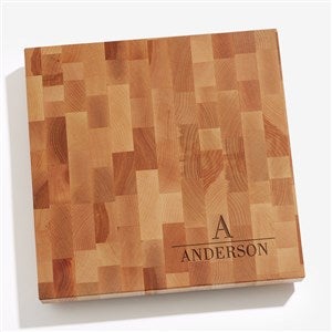 Decorative Name  Initial Personalized 12x12 Butcher Block Cutting Board - 18336-12