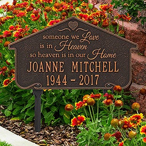 Heavenly Home Personalized Memorial Lawn Plaque - Oil Rubbed Bronze - 18352D-OB