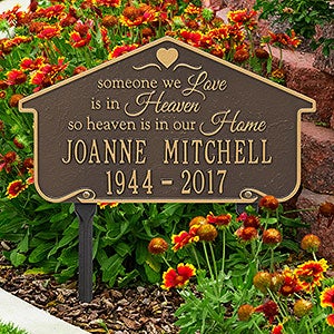 Heavenly Home Personalized Memorial Lawn Plaque - Bronze & Gold - 18352D-OG
