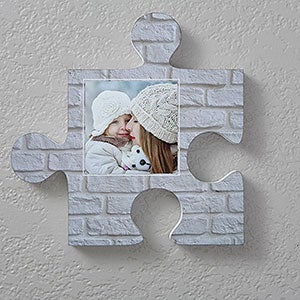 Personalized Photo Puzzle Piece Wall Décor- Brick & Stone Textures - 18368