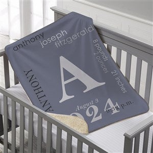 Personalized Sherpa Blanket for Baby Boy - 18397