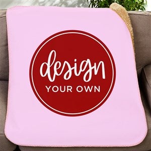 Design Your Own Personalized Sherpa Baby Blanket - Light Pink - 18399-P