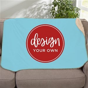 Design Your Own Personalized Sherpa Baby Blanket - Baby Blue - 18399-BB