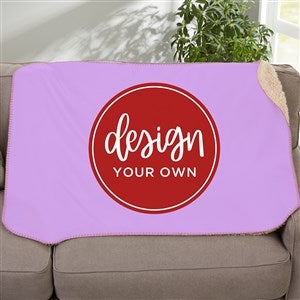 Design Your Own Personalized Sherpa Baby Blanket - Purple - 18399-PL