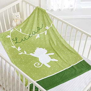 Baby Zoo Animals Personalized 30x40 Fleece Baby Blanket - 18408-SF