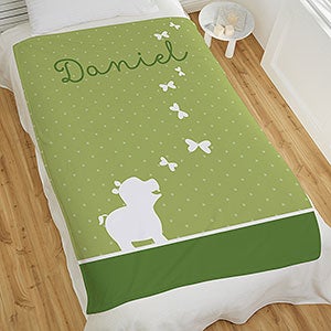 Baby Zoo Animals Personalized 60x80 Plush Fleece Blanket - 18408-L