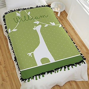 Baby Zoo Animals Personalized 50x60 Tie Blanket - 18408-T