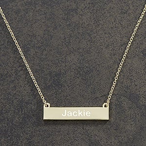 Personalized Gold Nameplate Necklace for Her - 18432-G