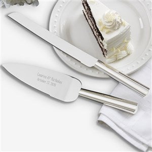 Modern Wedding Engraved Cake Knife  Server Set - 18440