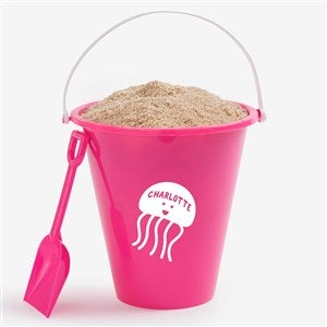 Sea Creatures Personalized Pink Beach Pail  Shovel - 18486