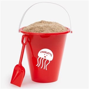 Sea Creatures Personalized Red Beach Pail  Shovel - 18486-R