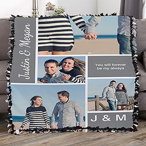 Family Love Photo Collage Personalized 50x60 Tie Photo Blanket - 18493-T