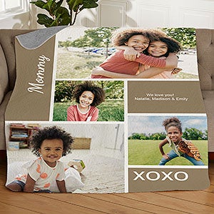 Family Love Photo Collage Personalized 50x60 Quilted Photo Blanket - 18493-Q