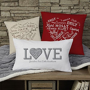 Personalized Throw Pillows - Heart Word Art - 18502 Personalized Throw Pillows - Heart Word Art - 18502