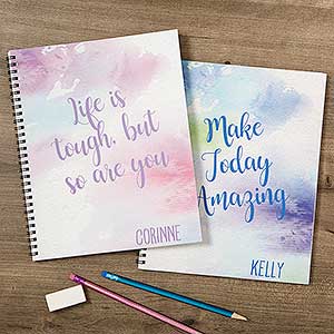 Watercolor Personalized Large Notebooks-Set of 2 - 18515