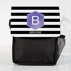 Modern Stripe Personalized Lunch Bag - 18523