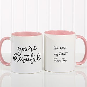 Personalized 11oz Pink Coffee Mug - Add Any Text - 18543-P