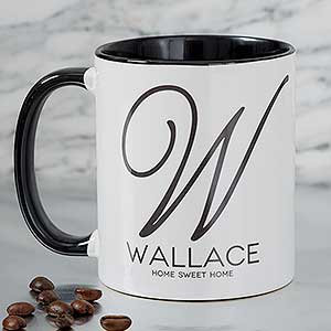 Initial Accent Personalized Coffee Mug 11 oz.- Black - 18544-B