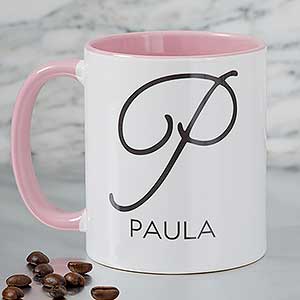 Initial Accent Personalized Coffee Mug 11 oz.- Pink - 18544-P