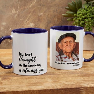 Personalized Memorial Photo Coffee Mug - 11oz Blue - 18545-BL