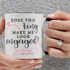 Personalized Engagement Coffee Mug - 11 oz Black - 18546-B