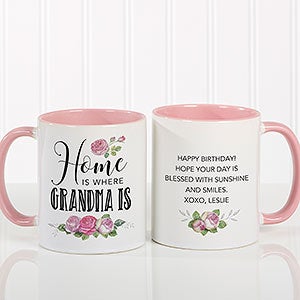 Home Is Where Mom Is Personalized Coffee Mug 11 oz.- Pink - 18548-P